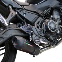 Pot echappement compatible avec Kawasaki Z 650 2017-2020, Furore Evo4 Nero, Homologué et légal, système d'échappement complet avec catalyseur et db killer amovible 
