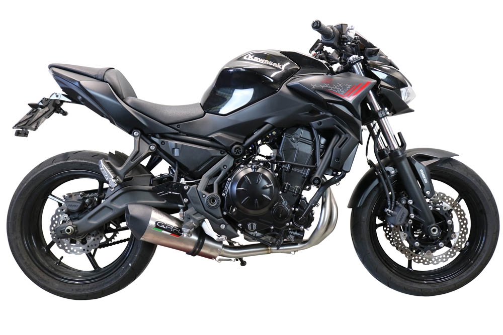 GPR pot echappement compatible avec  Kawasaki Z 650 2017-2020, New Grand Prix Evo Titanium, Homologué et légal, système d'échappement complet avec catalyseur et db killer amovible 