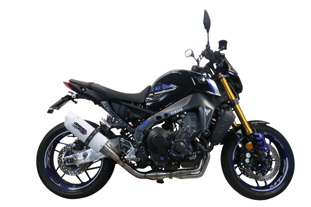 Pot echappement compatible avec Yamaha Mt-09 2021-2023, Albus Evo4, Homologué et légal, système d'échappement complet avec catalyseur et db killer amovible 