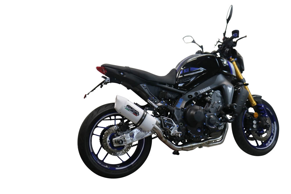 Pot echappement compatible avec Yamaha Mt-09 2021-2023, Albus Evo4, Homologué et légal, système d'échappement complet avec catalyseur et db killer amovible 