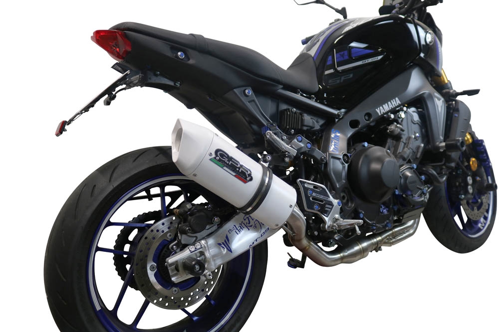 Pot echappement compatible avec Yamaha Mt-09 2021-2023, Albus Evo4, Homologué et légal, système d'échappement complet avec catalyseur et db killer amovible 