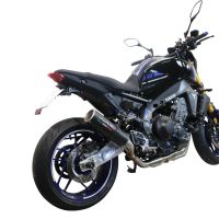 Pot echappement compatible avec Yamaha Mt-09 2021-2023, M3 Black Titanium, Homologué et légal, système d'échappement complet avec catalyseur et db killer amovible 