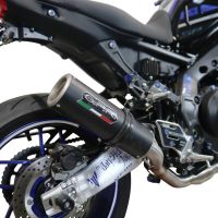 Pot echappement compatible avec Yamaha Mt-09 2021-2023, M3 Black Titanium, Homologué et légal, système d'échappement complet avec catalyseur et db killer amovible 