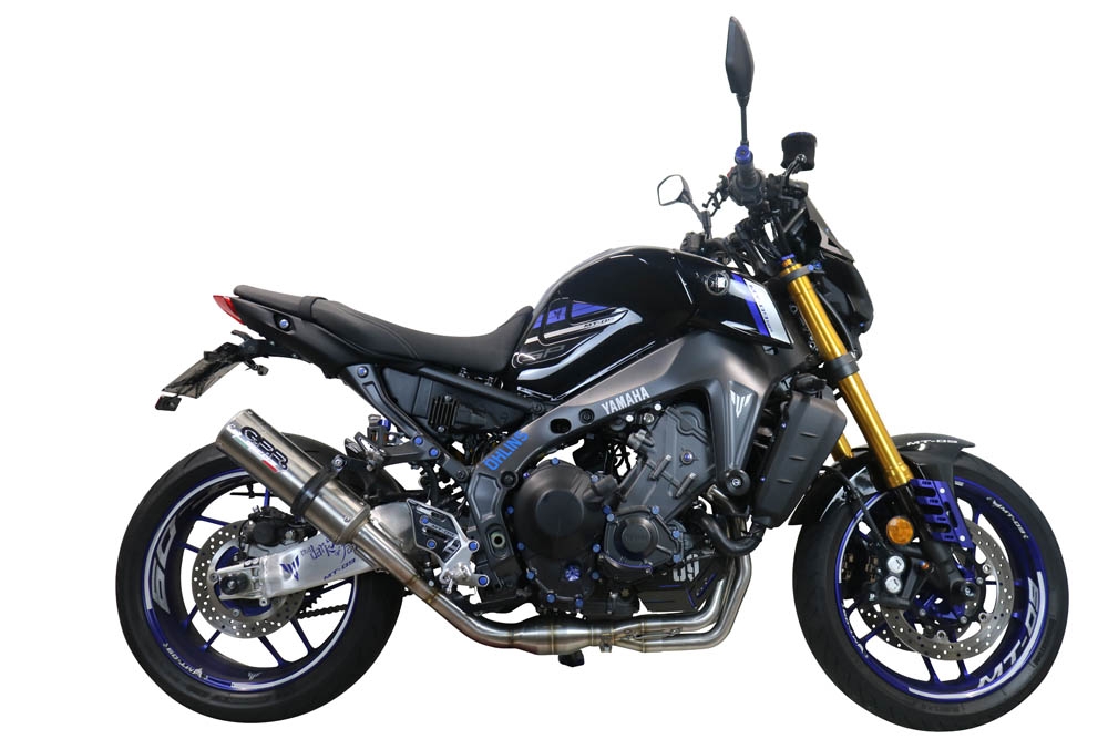 Pot echappement compatible avec Yamaha Mt-09 2021-2023, M3 Inox , Homologué et légal, système d'échappement complet avec catalyseur et db killer amovible 