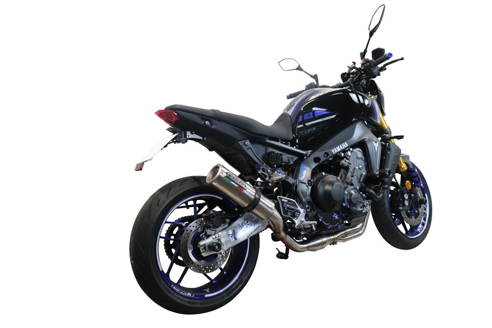 Pot echappement compatible avec Yamaha Mt-09 2021-2023, M3 Inox , Homologué et légal, système d'échappement complet avec catalyseur et db killer amovible 