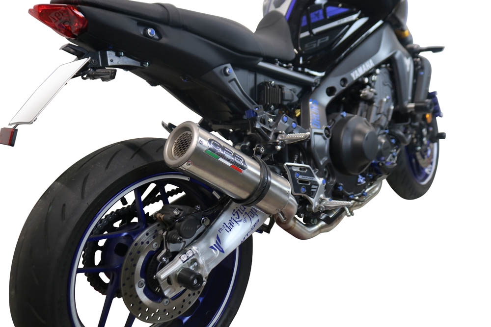 Pot echappement compatible avec Yamaha Mt-09 2021-2023, M3 Inox , Homologué et légal, système d'échappement complet avec catalyseur et db killer amovible 