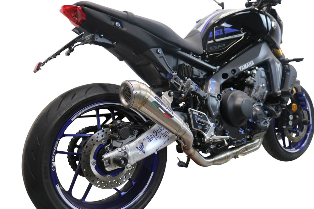 Pot echappement compatible avec Yamaha Mt-09 2021-2023, Powercone Evo, Homologué et légal, système d'échappement complet avec catalyseur et db killer amovible 