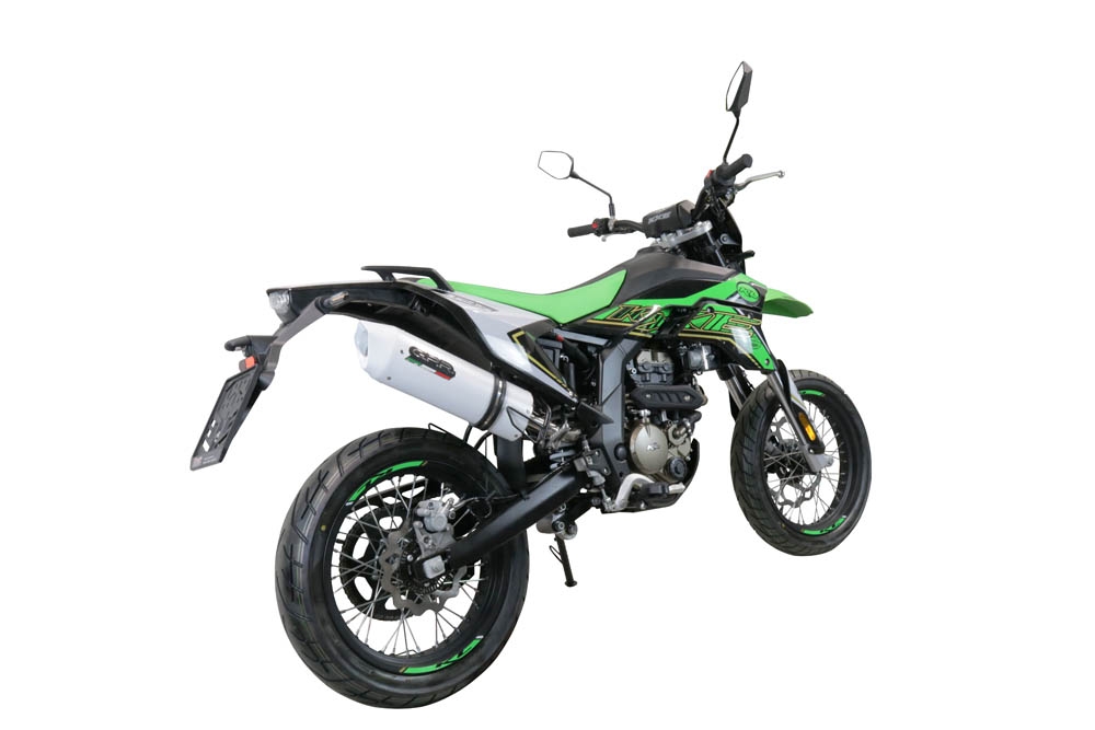 Pot echappement compatible avec KL MOTOR KXE 125 2022-2023, Albus Evo4, Pot Échappement slip-on homologué, légal, avec db killer amovible, tuyau de liaison et catalyseur 
