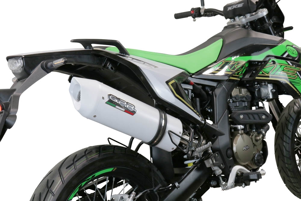 Pot echappement compatible avec KL MOTOR KXE 125 2022-2023, Albus Evo4, Pot Échappement slip-on homologué, légal, avec db killer amovible, tuyau de liaison et catalyseur 