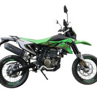 Pot echappement compatible avec KL MOTOR KXE 125 2022-2023, Furore Evo4 Nero, Pot Échappement slip-on homologué, légal, avec db killer amovible, tuyau de liaison et catalyseur 