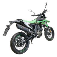 Pot echappement compatible avec KL MOTOR KXE 125 2022-2023, Furore Evo4 Nero, Pot Échappement slip-on homologué, légal, avec db killer amovible, tuyau de liaison et catalyseur 