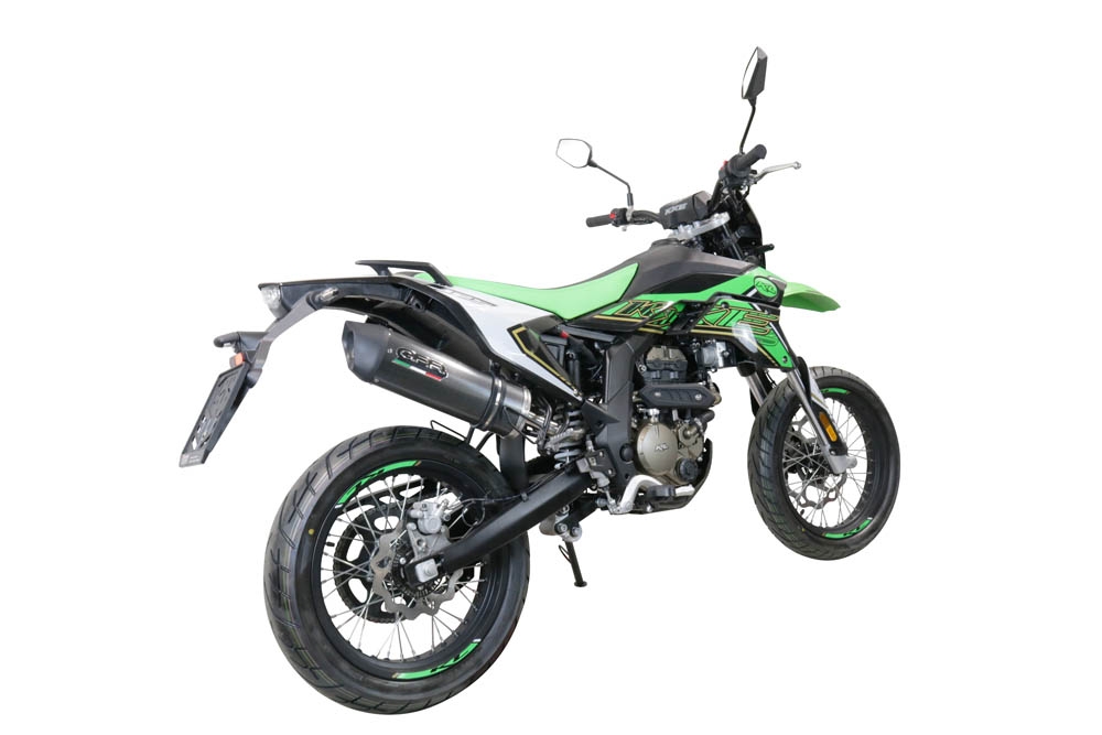 Pot echappement compatible avec KL MOTOR KXE 125 2022-2023, Furore Evo4 Poppy, Échappement légal, homologué,silencieux avec catalyseur, db killer amovible et tuyau de liaison spécifique 