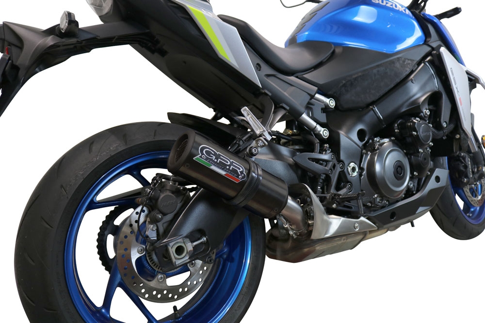 Pot echappement compatible avec Suzuki Gsx-S 1000 F 2021-2025, M3 Titanium Natural, Échappement légal, homologué,silencieux avec db killer amovible et tuyau de liaison spécifique 