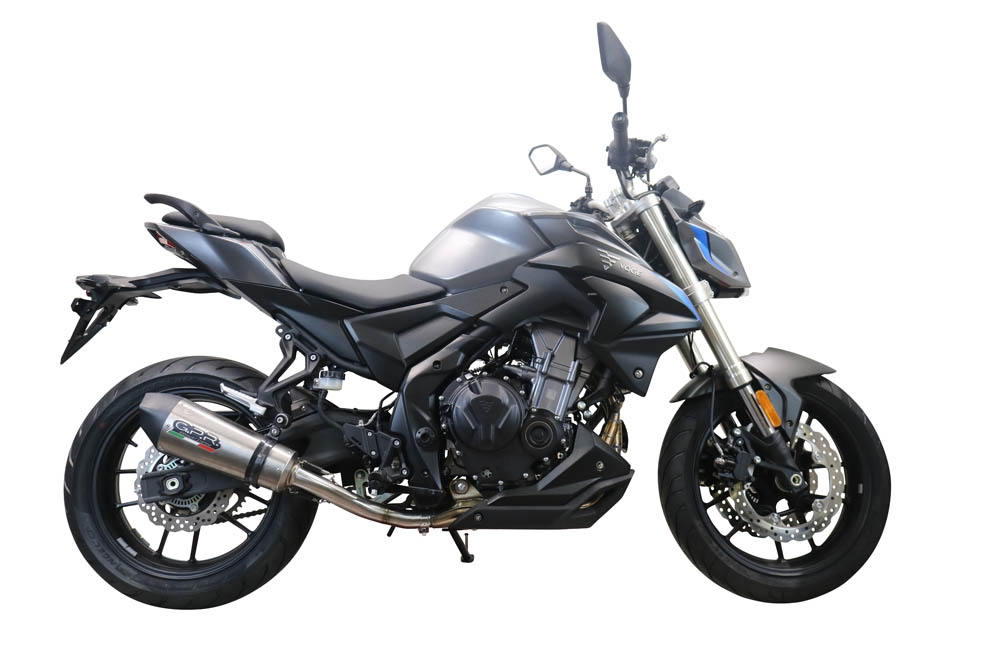 GPR pot echappement compatible avec  Voge 500DS 2021-2024, New Grand Prix Evo Titanium, Échappement légal, homologué,silencieux avec db killer amovible et tuyau de liaison spécifique 