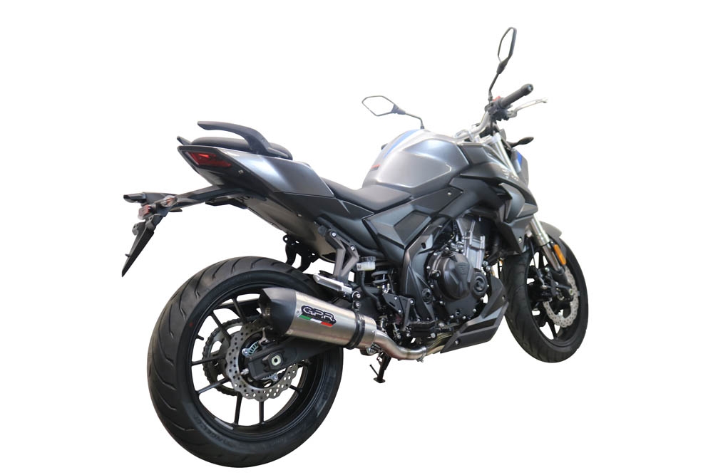 GPR pot echappement compatible avec  Voge 500DS 2021-2024, New Grand Prix Evo Titanium, Échappement légal, homologué,silencieux avec db killer amovible et tuyau de liaison spécifique 