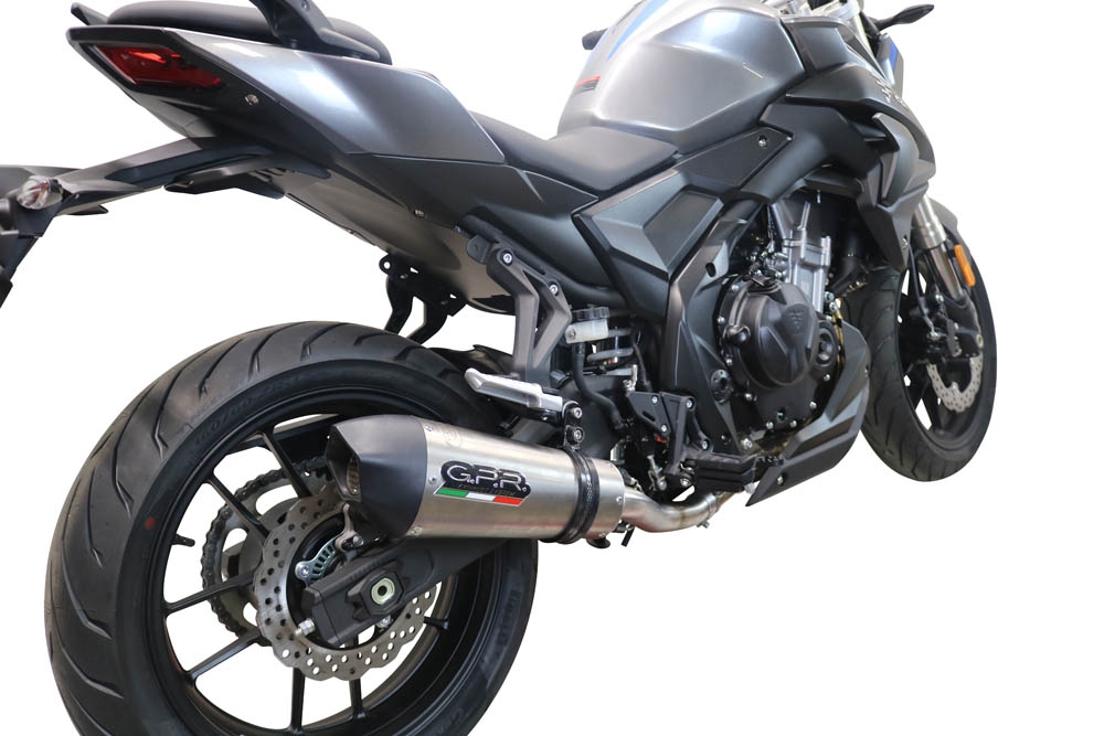 GPR pot echappement compatible avec  Voge 500DS 2021-2024, New Grand Prix Evo Titanium, Échappement légal, homologué,silencieux avec db killer amovible et tuyau de liaison spécifique 