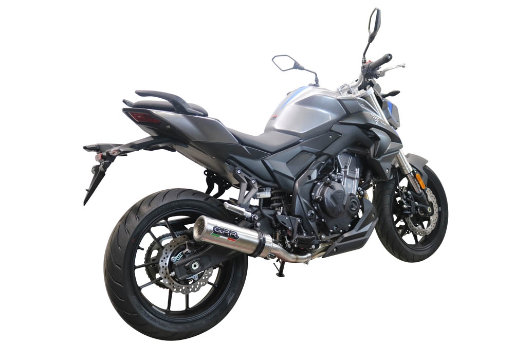 Pot echappement compatible avec Voge 500R 2021-2024, M3 Inox , Échappement légal, homologué,silencieux avec db killer amovible et tuyau de liaison spécifique 