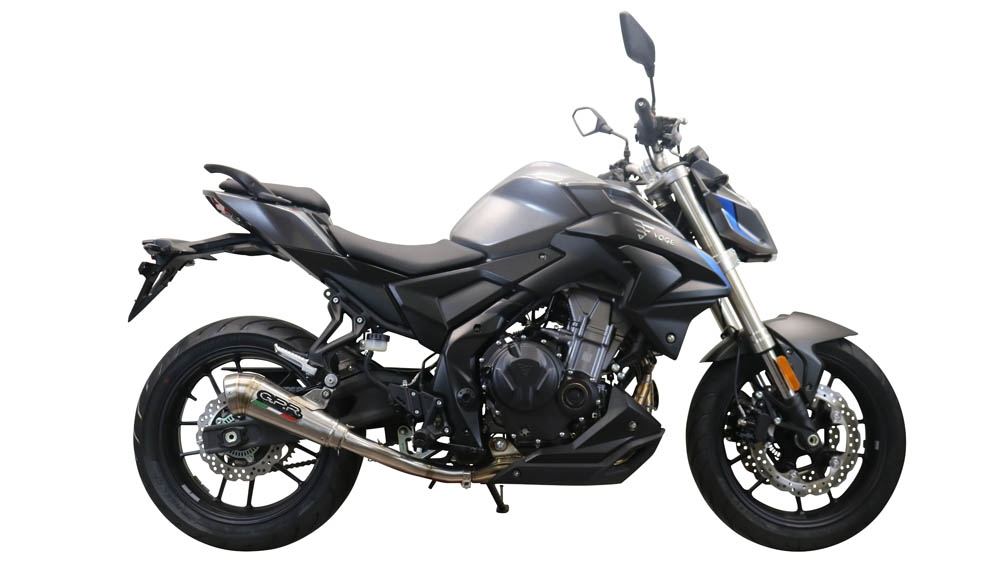 Pot echappement compatible avec Voge 500R 2021-2024, Powercone Evo, Pot échappement racing, avec les tuyaux de liaison, article sans homologation 