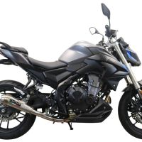 Pot echappement compatible avec Voge 500R 2021-2024, Powercone Evo, Pot échappement racing, avec les tuyaux de liaison, article sans homologation 