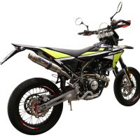Pot echappement compatible avec Fantic Motor XEF 125 2021-2023, Albus Evo4, Pot Échappement slip-on homologué, légal, avec db killer amovible, tuyau de liaison et catalyseur 