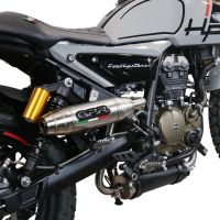Pot echappement compatible avec F.B. Mondial Hps 125 2021-2023, Deeptone Inox, Pot echappement racing, ligne complet, fourni avec collecteur spécifique, article sans homologation 