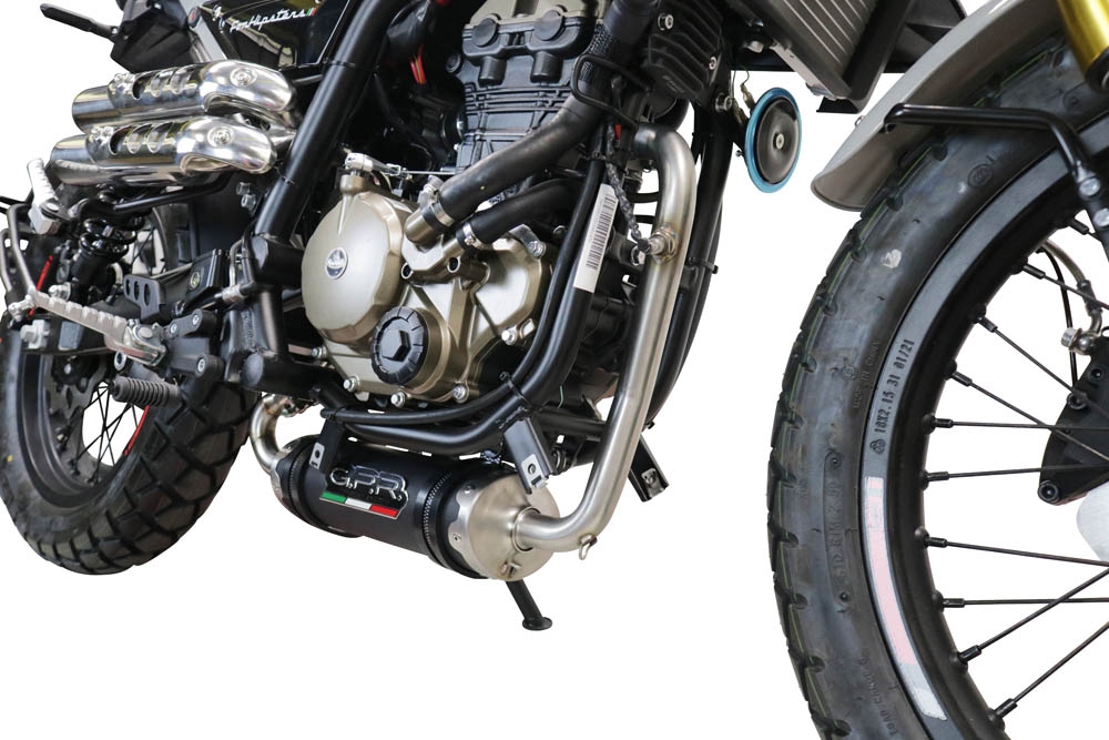 Pot echappement compatible avec F.B. Mondial Hps 125 2021-2023, Deeptone Inox, Pot echappement racing, ligne complet, fourni avec collecteur spécifique, article sans homologation 