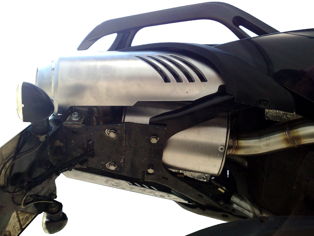 Pot echappement compatible avec Yamaha Fz6 600-Fazer S1-S2 2004-2013, Titanium Ghost, Échappement légal, homologué,silencieux avec db killer amovible et tuyau de liaison spécifique 