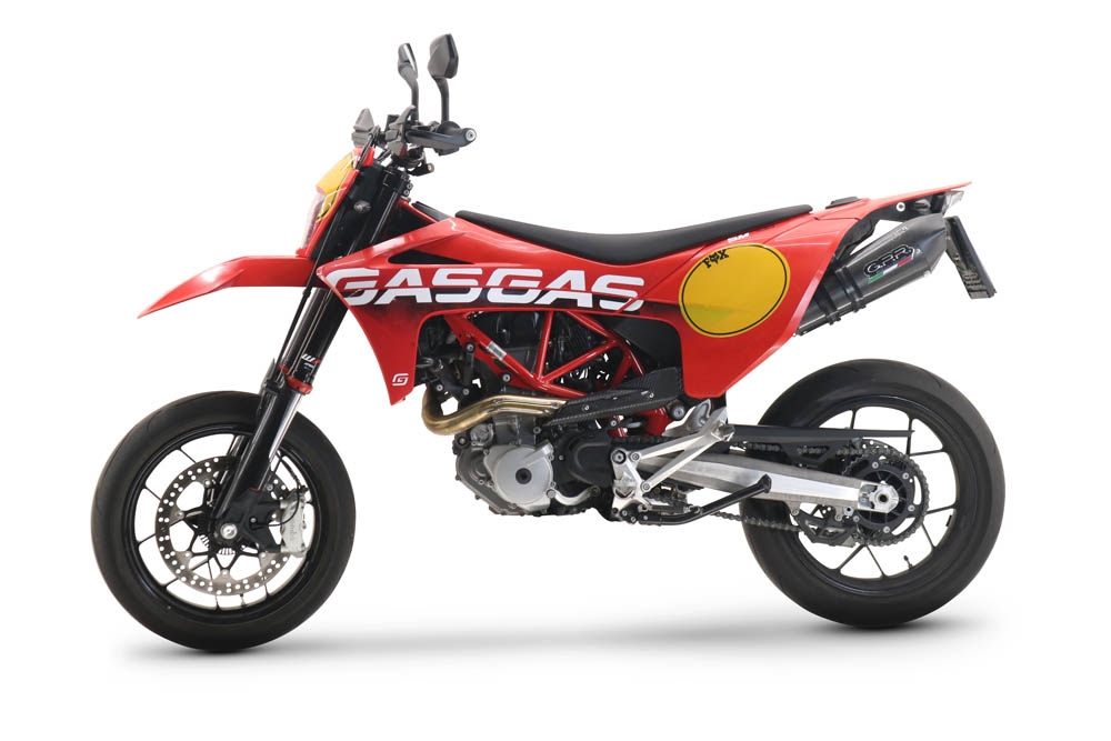 GPR pot echappement compatible avec  Gas Gas SM 700 2023-2024, New Grand Prix Evo Poppy, Pot Échappement slip-on homologué, légal, avec db killer amovible, tuyau de liaison et catalyseur 