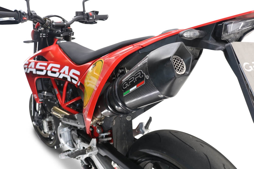 GPR pot echappement compatible avec  Gas Gas SM 700 2023-2024, New Grand Prix Evo Poppy, Pot Échappement slip-on homologué, légal, avec db killer amovible, tuyau de liaison et catalyseur 