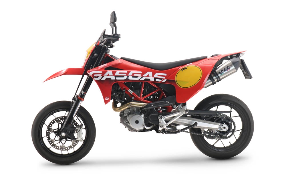GPR pot echappement compatible avec  Gas Gas SM 700 2023-2024, New Grand Prix Evo Titanium, Pot Échappement slip-on homologué, légal, avec db killer amovible, tuyau de liaison et catalyseur 