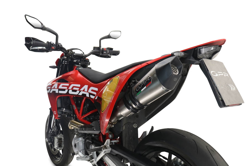 GPR pot echappement compatible avec  Gas Gas SM 700 2023-2024, New Grand Prix Evo Titanium, Pot Échappement slip-on homologué, légal, avec db killer amovible, tuyau de liaison et catalyseur 