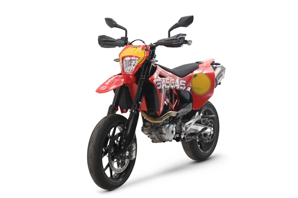 GPR pot echappement compatible avec  Gas Gas SM 700 2023-2024, New Grand Prix Evo Titanium, Pot Échappement slip-on homologué, légal, avec db killer amovible, tuyau de liaison et catalyseur 