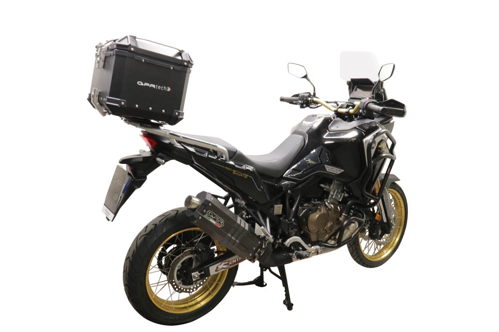 Top case en aluminium, couleur argent avec plaque spécifique incluse Top-case GPR TECH compatible avec  Honda Crf 1100 L Africa Twin 2020/2024 e5