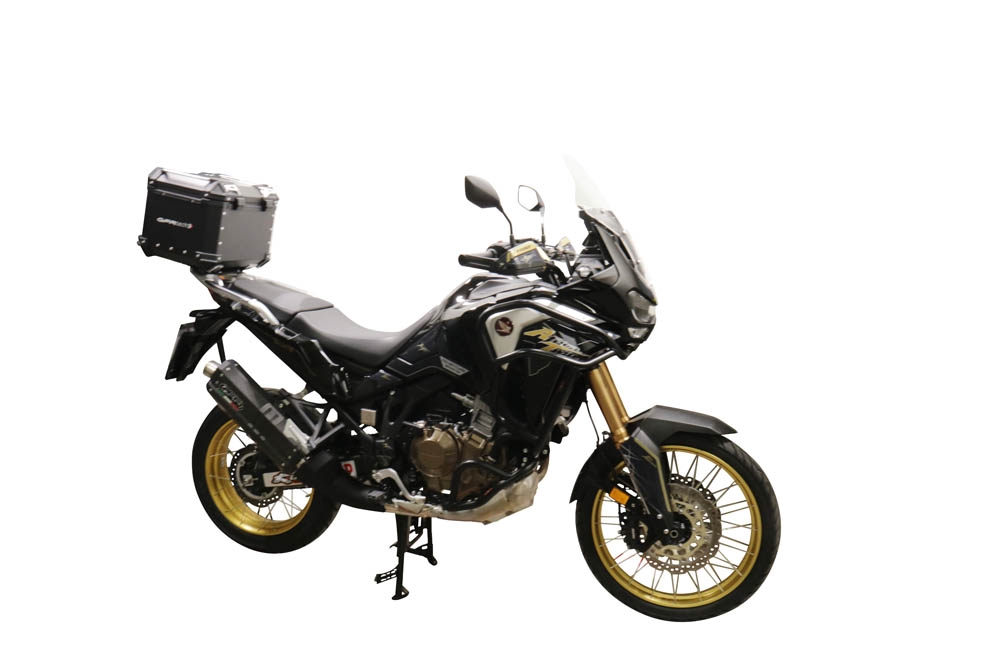 Top case en aluminium, couleur argent avec plaque spécifique incluse Top-case GPR TECH compatible avec  Honda Crf 1100 L Africa Twin 2020/2024 e5