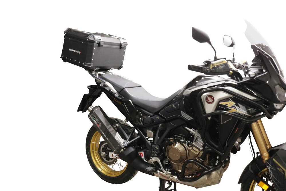 Top case en aluminium, couleur noire avec plaque spécifique incluse Top-case GPR TECH compatible avec  Honda Crf 1100 L Africa Twin 2020/2024 e5
