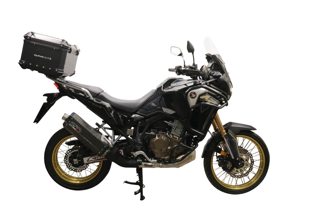 Top case en aluminium, couleur noire avec plaque spécifique incluse Top-case GPR TECH compatible avec  Honda Crf 1100 L Africa Twin 2020/2024 e5