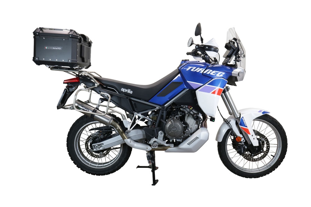 Top case en aluminium, couleur noire avec plaque spécifique incluse Top-case GPR TECH compatible avec  Aprilia Tuareg 660 2021/2024 e5