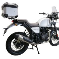 Top case en aluminium, couleur argent avec plaque spécifique incluse Top-case GPR TECH compatible avec  Royal Enfield Himalayan 410 2017/2023