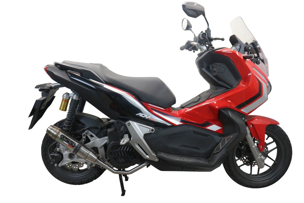 Pot echappement compatible avec Honda X-Adv 150 2020-2023, Deeptone Inox, Pot d'échappement complet racing, compris de collecteur et db killer amovible, sans homologation 