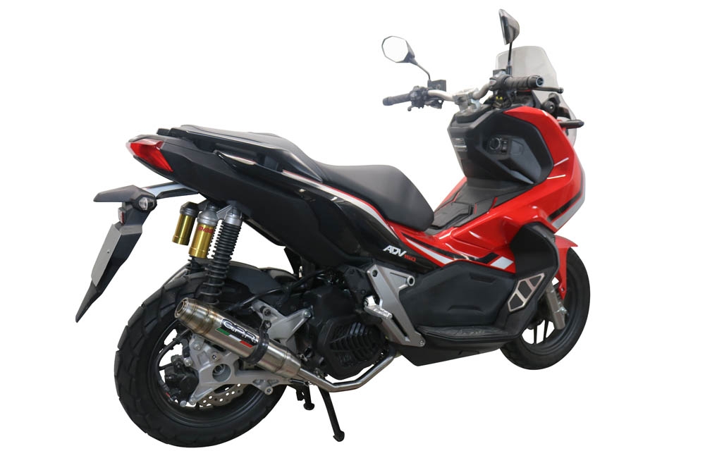 Pot echappement compatible avec Honda X-Adv 150 2020-2023, Deeptone Inox, Pot d'échappement complet racing, compris de collecteur et db killer amovible, sans homologation 