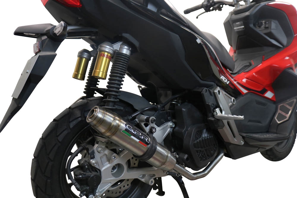 Pot echappement compatible avec Honda X-Adv 150 2020-2023, Deeptone Inox, Pot d'échappement complet racing, compris de collecteur et db killer amovible, sans homologation 