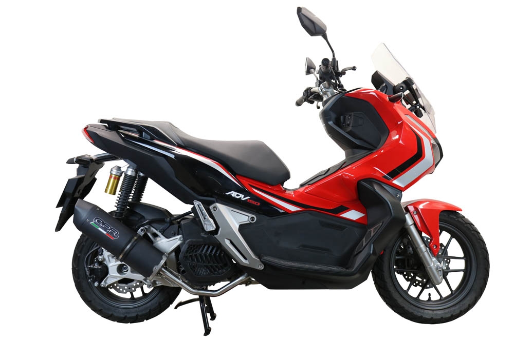 Pot echappement compatible avec Honda X-Adv 150 2020-2023, Furore Nero, Pot d'échappement complet racing, compris de collecteur et db killer amovible, sans homologation 