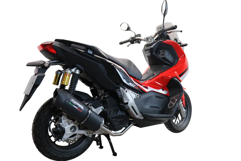 Pot echappement compatible avec Honda X-Adv 150 2020-2023, Furore Nero, Pot d'échappement complet racing, compris de collecteur et db killer amovible, sans homologation 