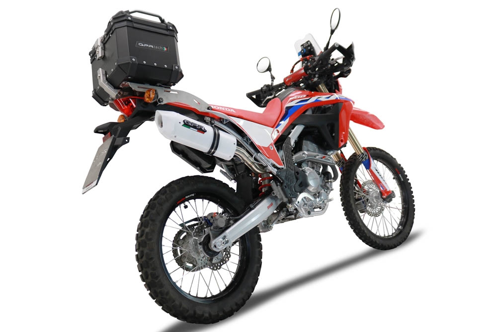 Pot echappement compatible avec Honda Crf 300 L - Rally 2021-2024, Albus Evo4, Pot Échappement slip-on homologué, légal, avec db killer amovible, tuyau de liaison et catalyseur 