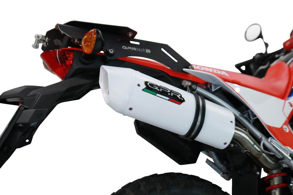 Pot echappement compatible avec Honda Crf 300 L - Rally 2021-2024, Albus Evo4, Pot Échappement slip-on homologué, légal, avec db killer amovible, tuyau de liaison et catalyseur 