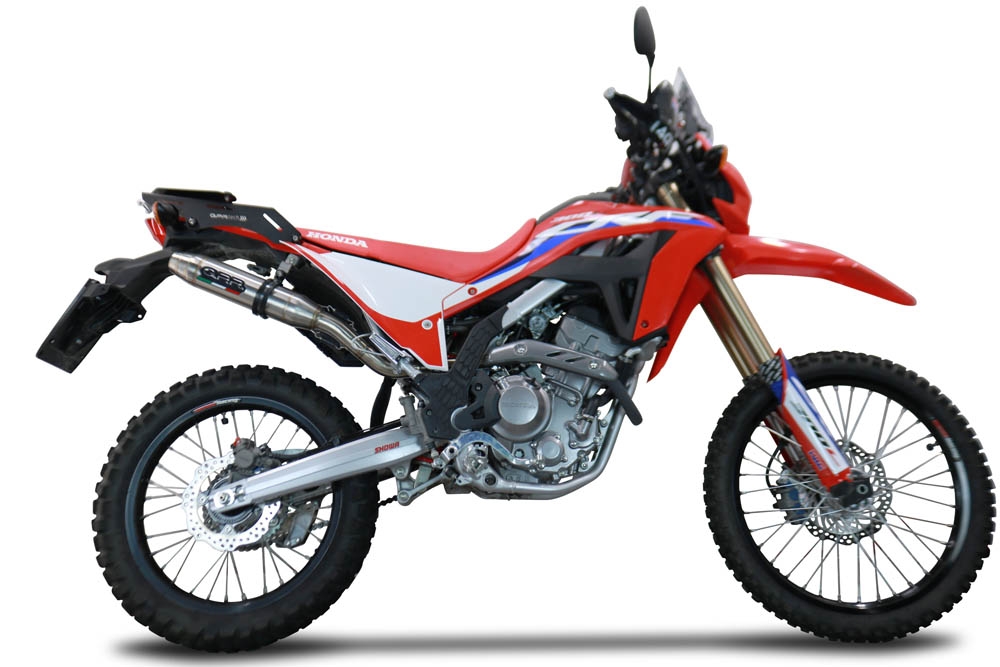 Pot echappement compatible avec Honda Crf 300 L - Rally 2021-2024, Deeptone Inox, Pot echappement racing,silencieux avec db killer et des tuyaux de liaison sans homologation 