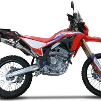 Pot echappement compatible avec Honda Crf 300 L - Rally 2021-2024, Deeptone Inox, Pot echappement racing,silencieux avec db killer et des tuyaux de liaison sans homologation 