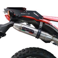 Pot echappement compatible avec Honda Crf 300 L - Rally 2021-2024, Deeptone Inox, Pot echappement racing,silencieux avec db killer et des tuyaux de liaison sans homologation 