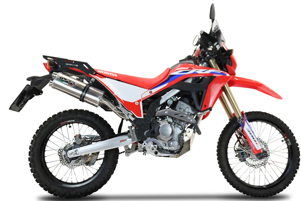 Pot echappement compatible avec Honda Crf 300 L - Rally 2021-2024, Dual Inox, Pot echappement racing,silencieux avec db killer et des tuyaux de liaison sans homologation 