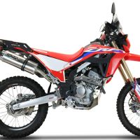 Pot echappement compatible avec Honda Crf 300 L - Rally 2021-2024, Dual Inox, Pot echappement racing,silencieux avec db killer et des tuyaux de liaison sans homologation 